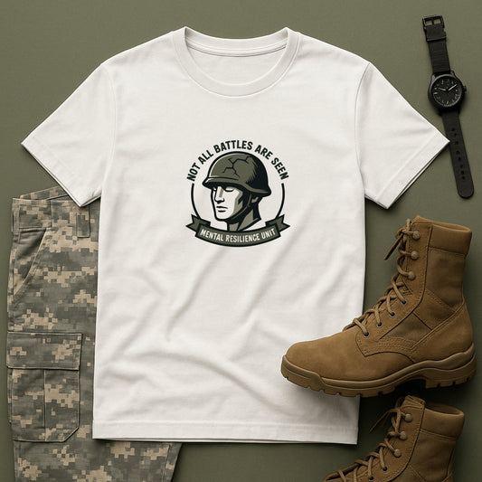 Not All Battles Are Seen T-Shirt – Military Strength & Awareness