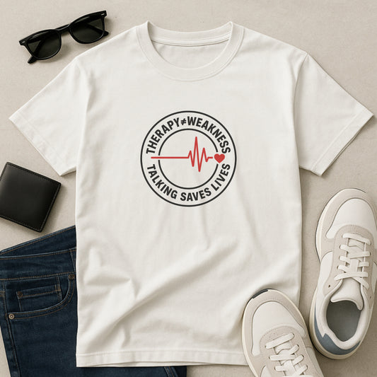 Therapy ≠ Weakness T-Shirt – Talking Saves Lives, Mental Health Awareness Tee