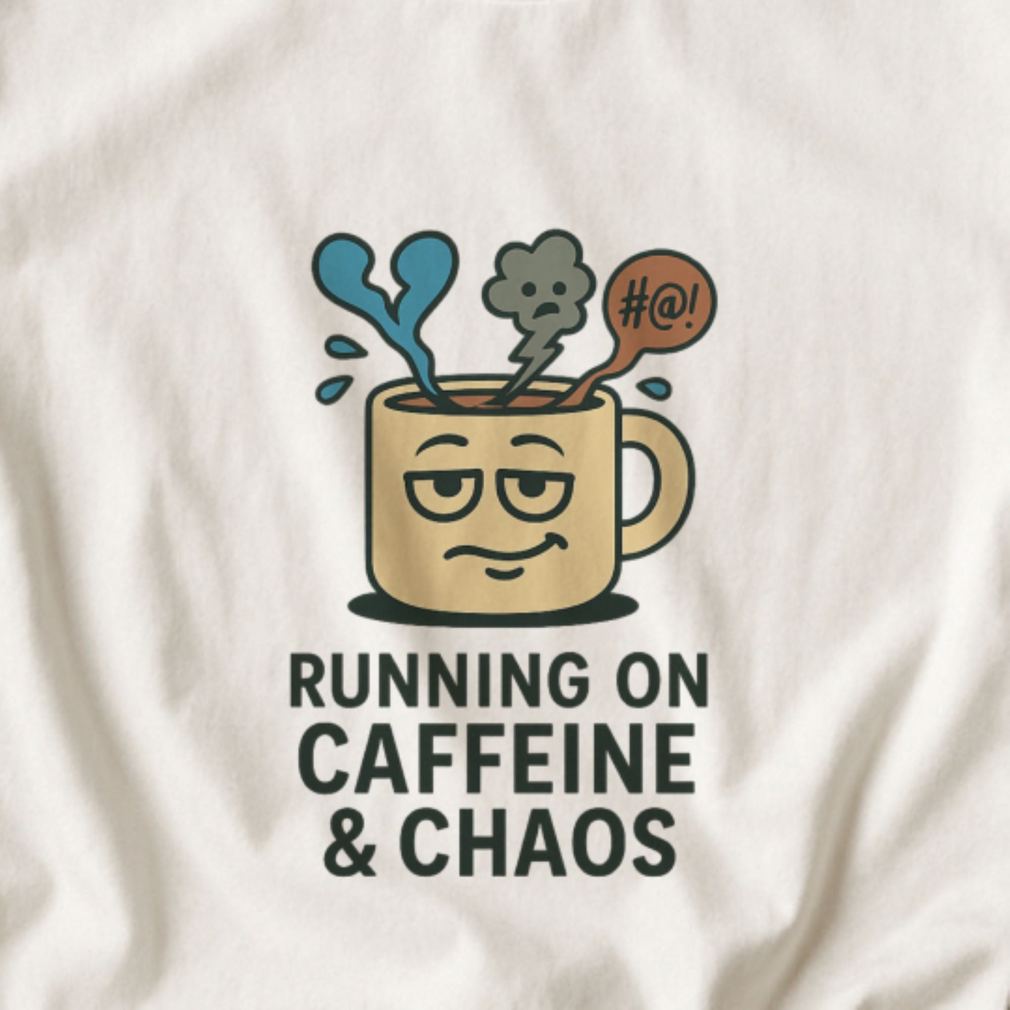 Running on Caffeine & Chaos – Humor Tee