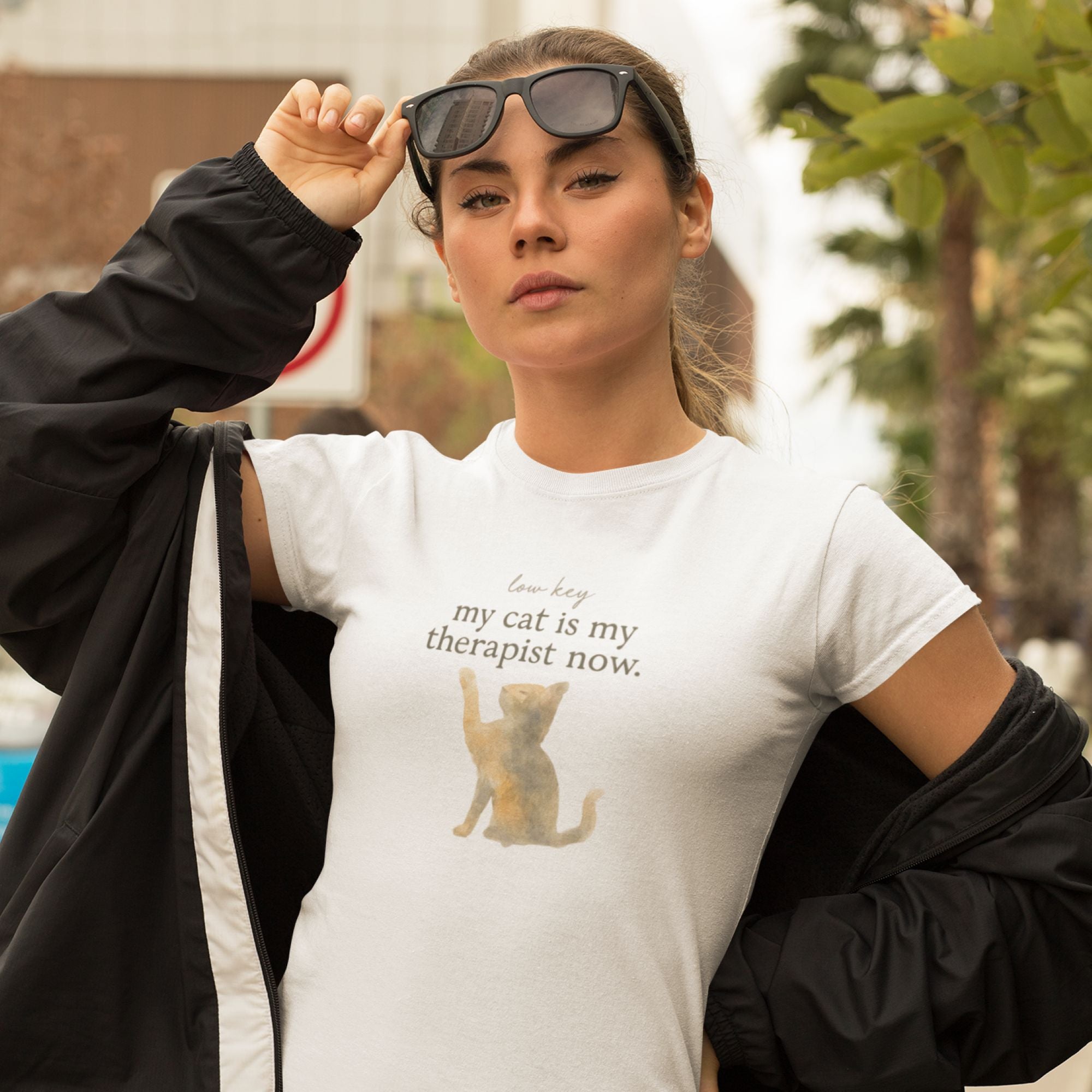 My Cat Gets Me – Humor Tee