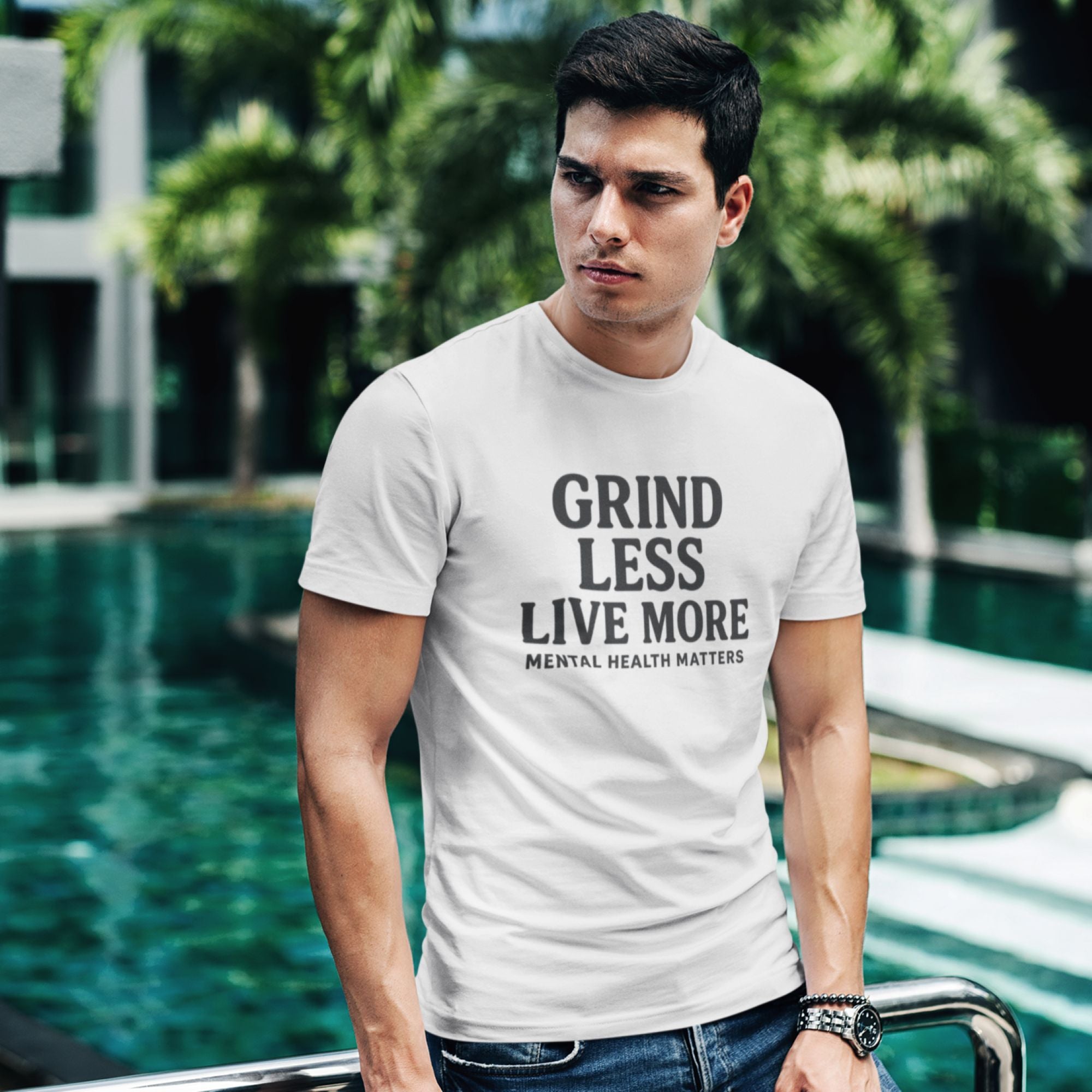 Grind Less Live More – Balance Tee