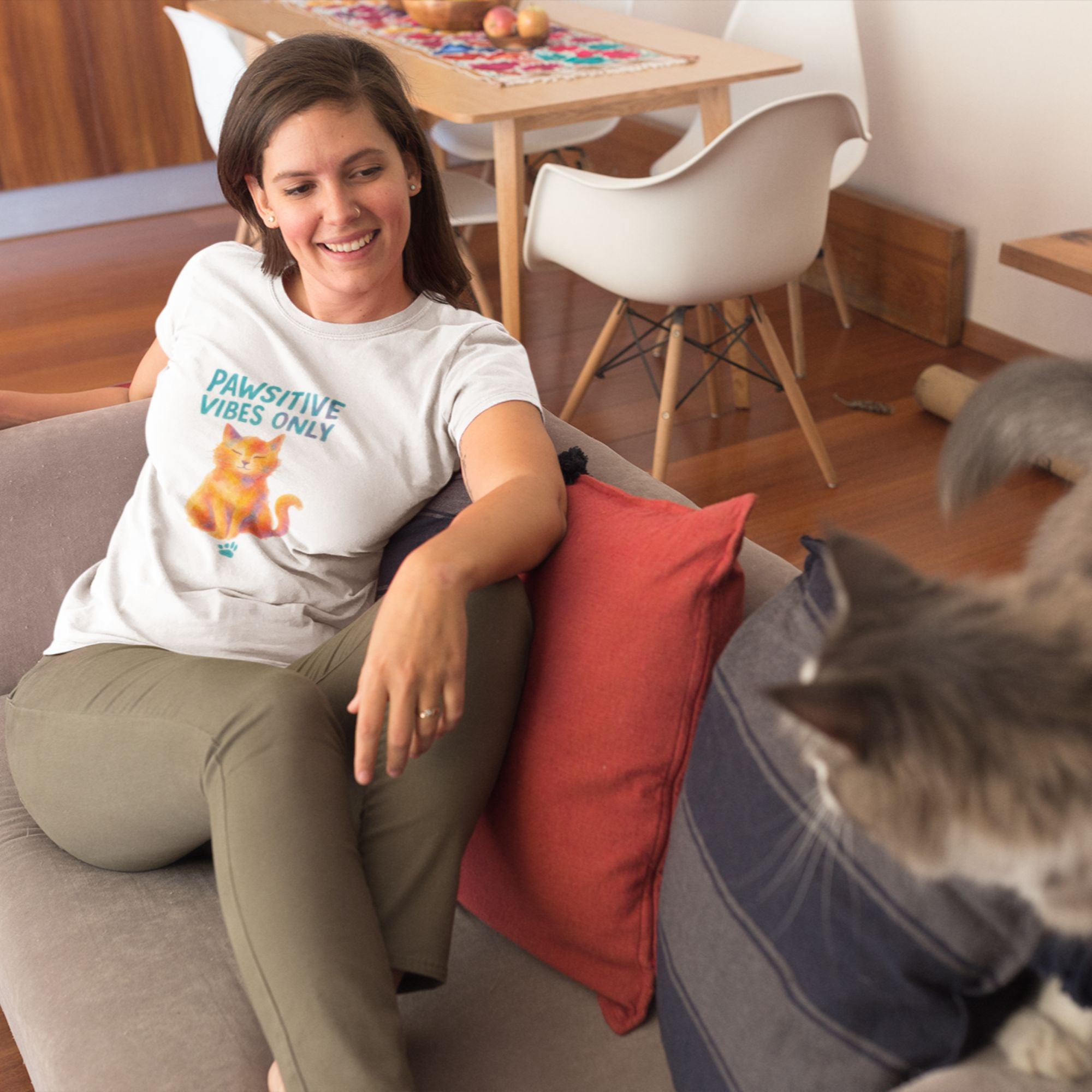 Pawsitive Vibes Only – Cat Comfort Tee