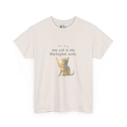 Low Key, My Cat Is My Therapist Now T-Shirt – Funny Cat Tee