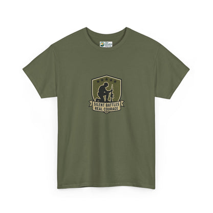 Silent Battles Real Courage T-Shirt – Military Mental Health Tee