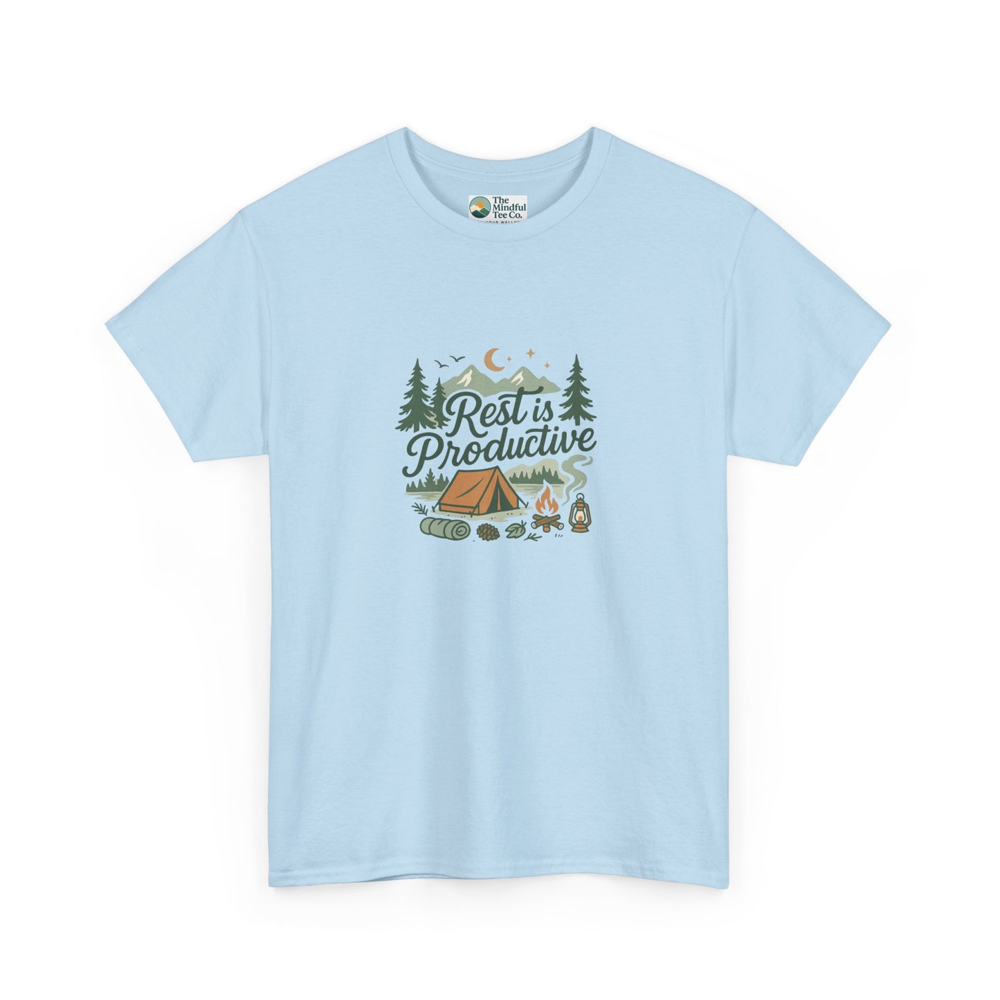 Rest Is Productive T-Shirt – Camping Mindfulness Tee