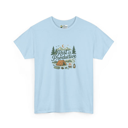 Rest Is Productive T-Shirt – Camping Mindfulness Tee