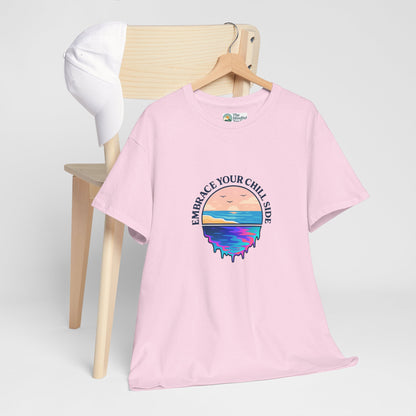 Embrace Your Chill Side T-Shirt - Mountain Lake Reflection Tee