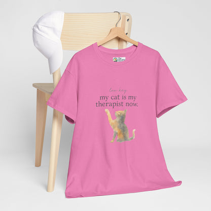 Low Key, My Cat Is My Therapist Now T-Shirt – Funny Cat Tee