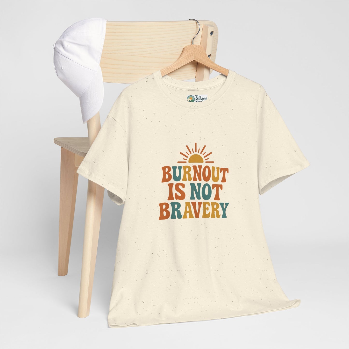 Burnout Is Not Bravery T-Shirt – Retro Mental Health Awareness Tee