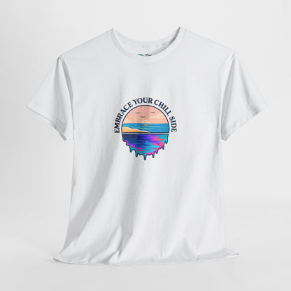 Embrace Your Chill Side T-Shirt - Mountain Lake Reflection Tee