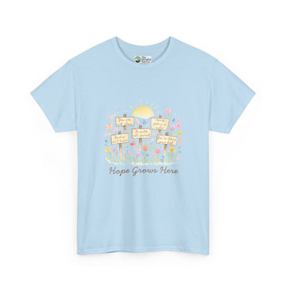 Hope Grows Here T-Shirt – Floral Self-Care Tee