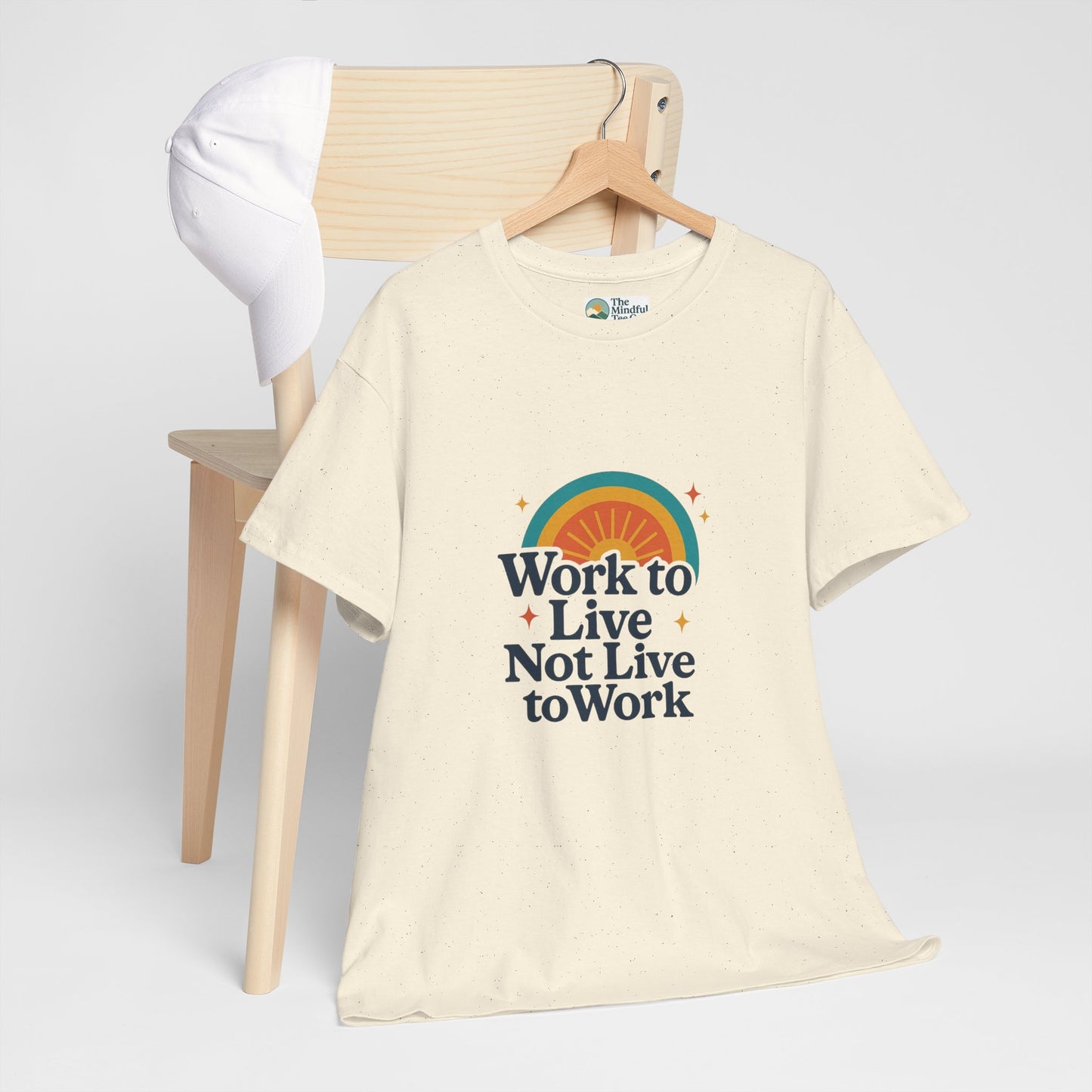Work to Live, Not Live to Work T-Shirt – Retro Balance & Self-Care