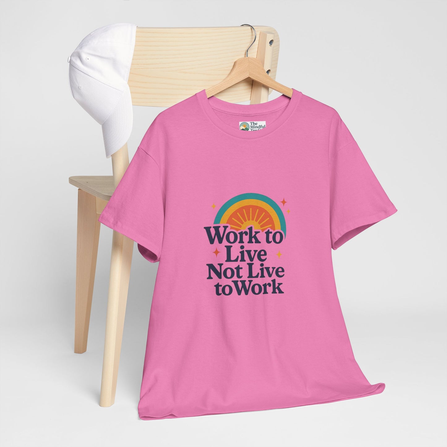 Work to Live, Not Live to Work T-Shirt – Retro Balance & Self-Care