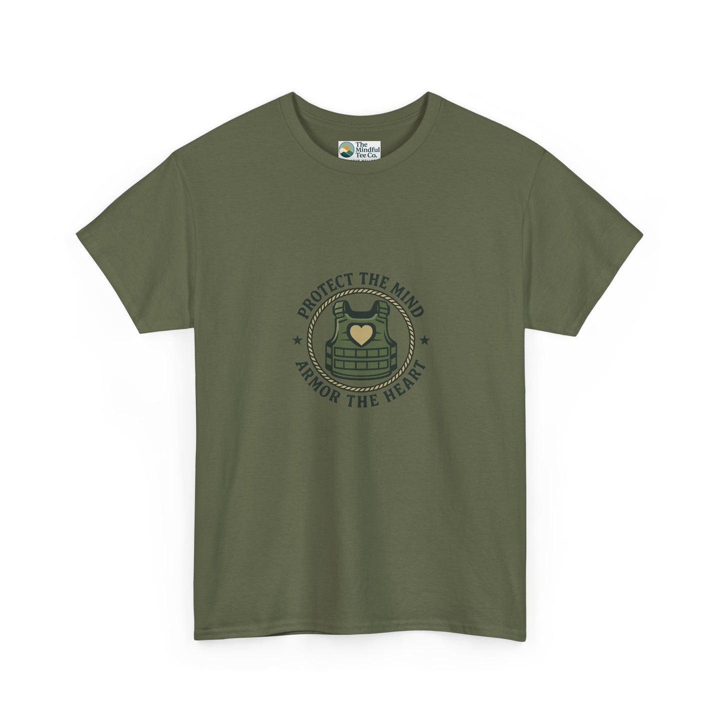 Protect the Mind, Armor the Heart T-Shirt – Military Strength & Resilience  Tee