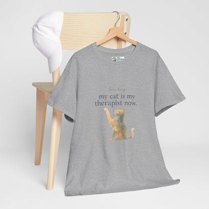 Low Key, My Cat Is My Therapist Now T-Shirt – Funny Cat Tee