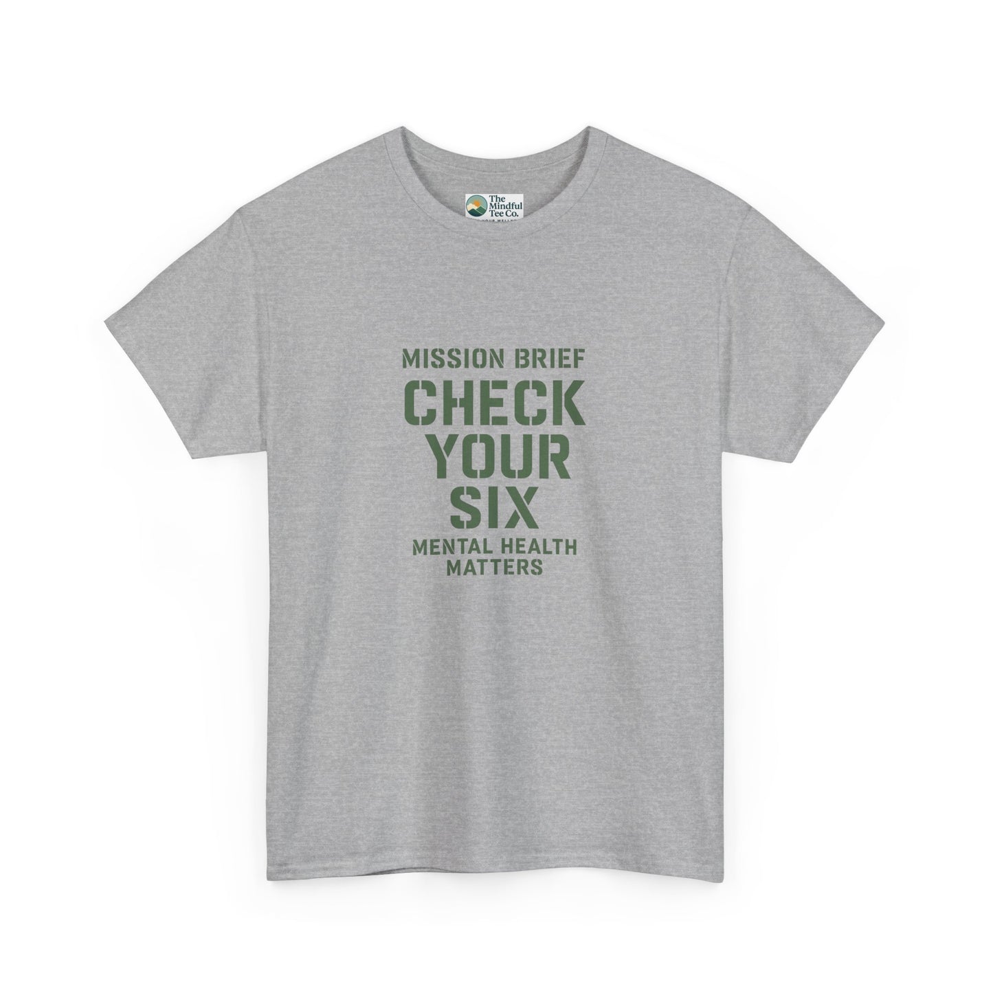 Mission Brief: Check Your Six T-Shirt - Military Mental Health Awareness  Tee