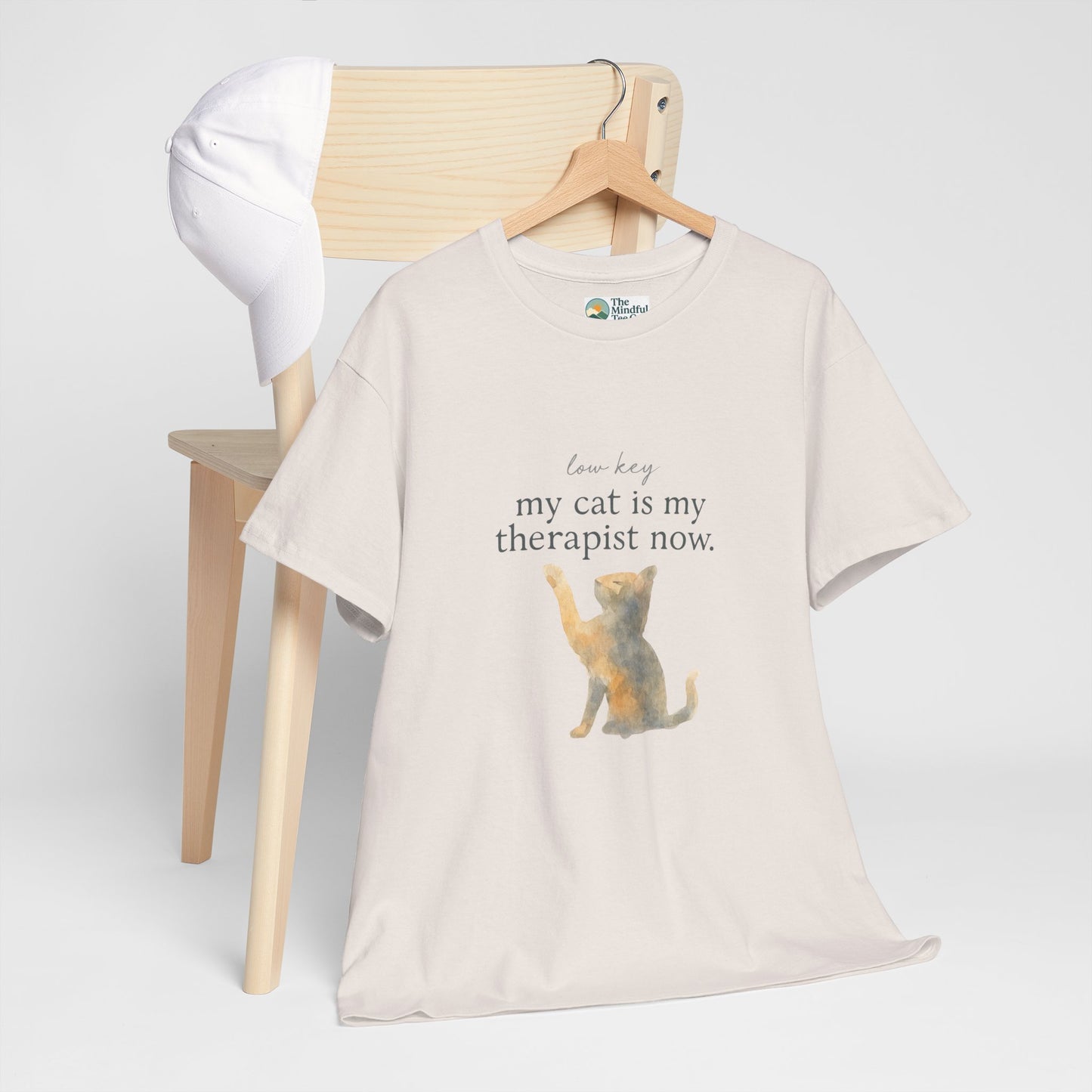 Low Key, My Cat Is My Therapist Now T-Shirt – Funny Cat Tee