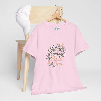 Inhale Courage, Exhale Fear T-Shirt – Floral Affirmation Tee