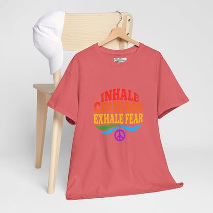 Inhale Courage, Exhale Fear T-Shirt – Retro Affirmation Tee