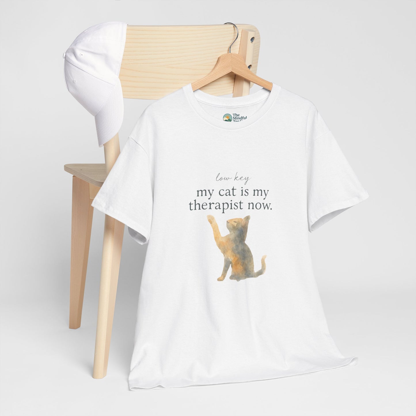 Low Key, My Cat Is My Therapist Now T-Shirt – Funny Cat Tee