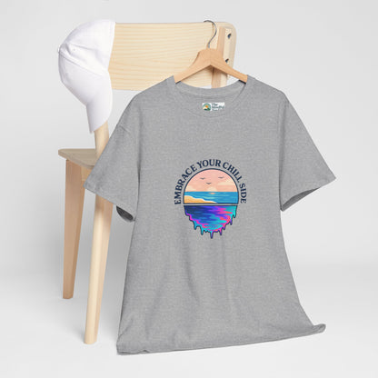 Embrace Your Chill Side T-Shirt - Mountain Lake Reflection Tee
