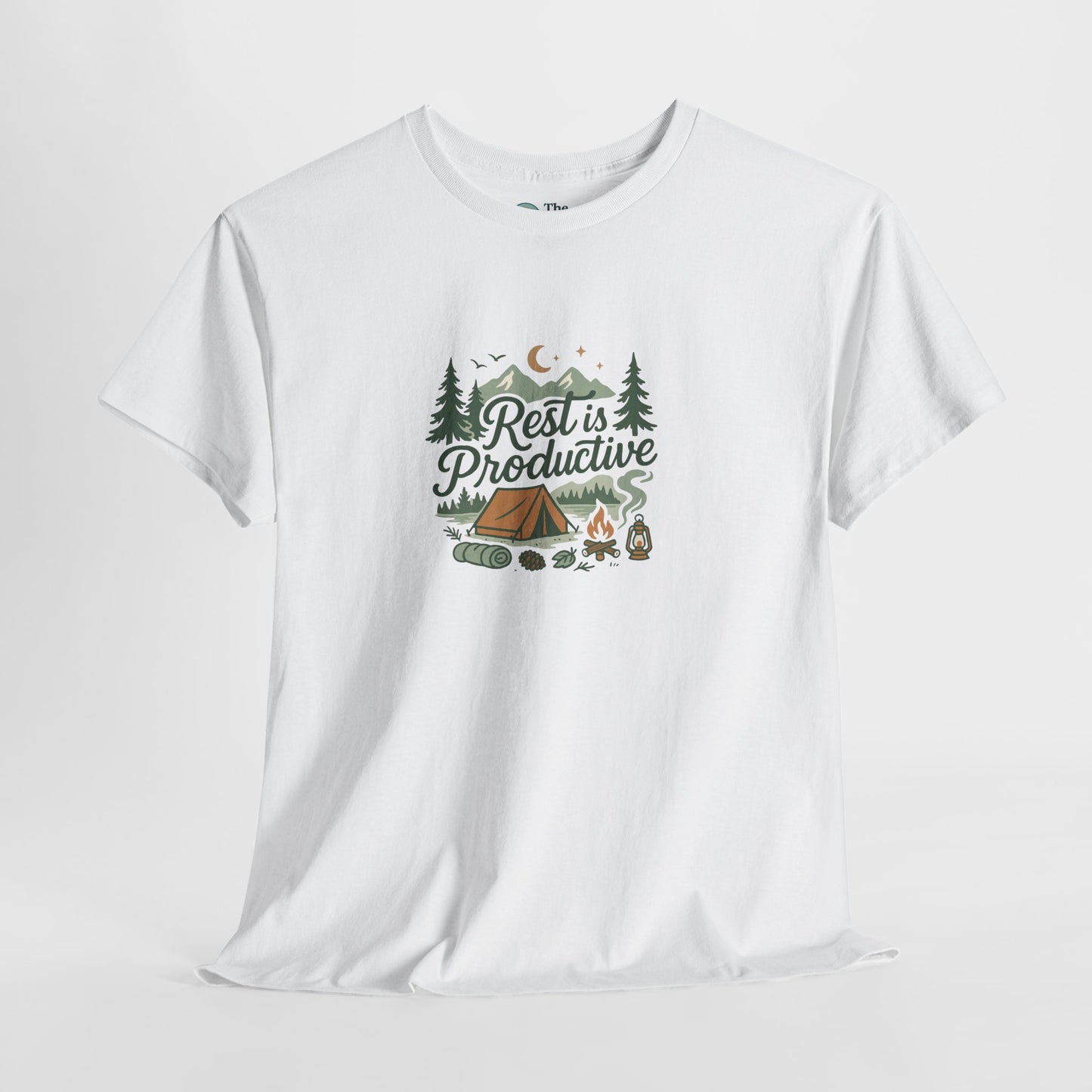Rest Is Productive T-Shirt – Camping Mindfulness Tee