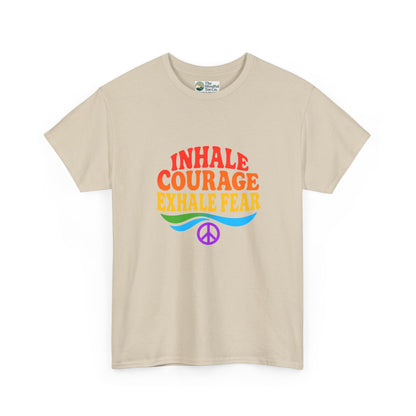 Inhale Courage, Exhale Fear T-Shirt – Retro Affirmation Tee