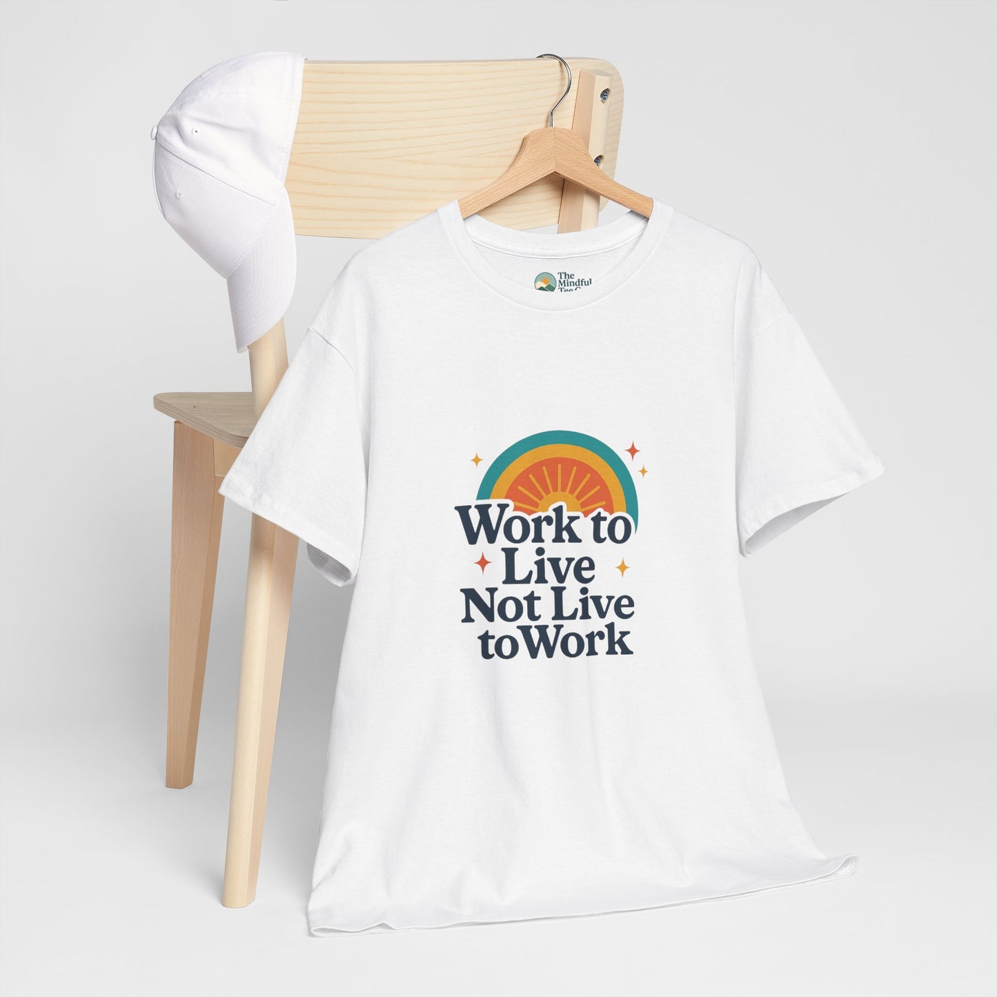 Work to Live, Not Live to Work T-Shirt – Retro Balance & Self-Care