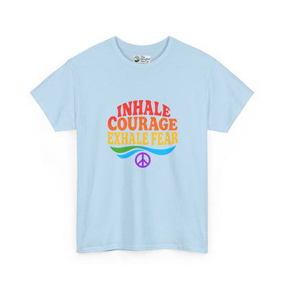 Inhale Courage, Exhale Fear T-Shirt – Retro Affirmation Tee