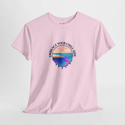 Embrace Your Chill Side T-Shirt - Mountain Lake Reflection Tee