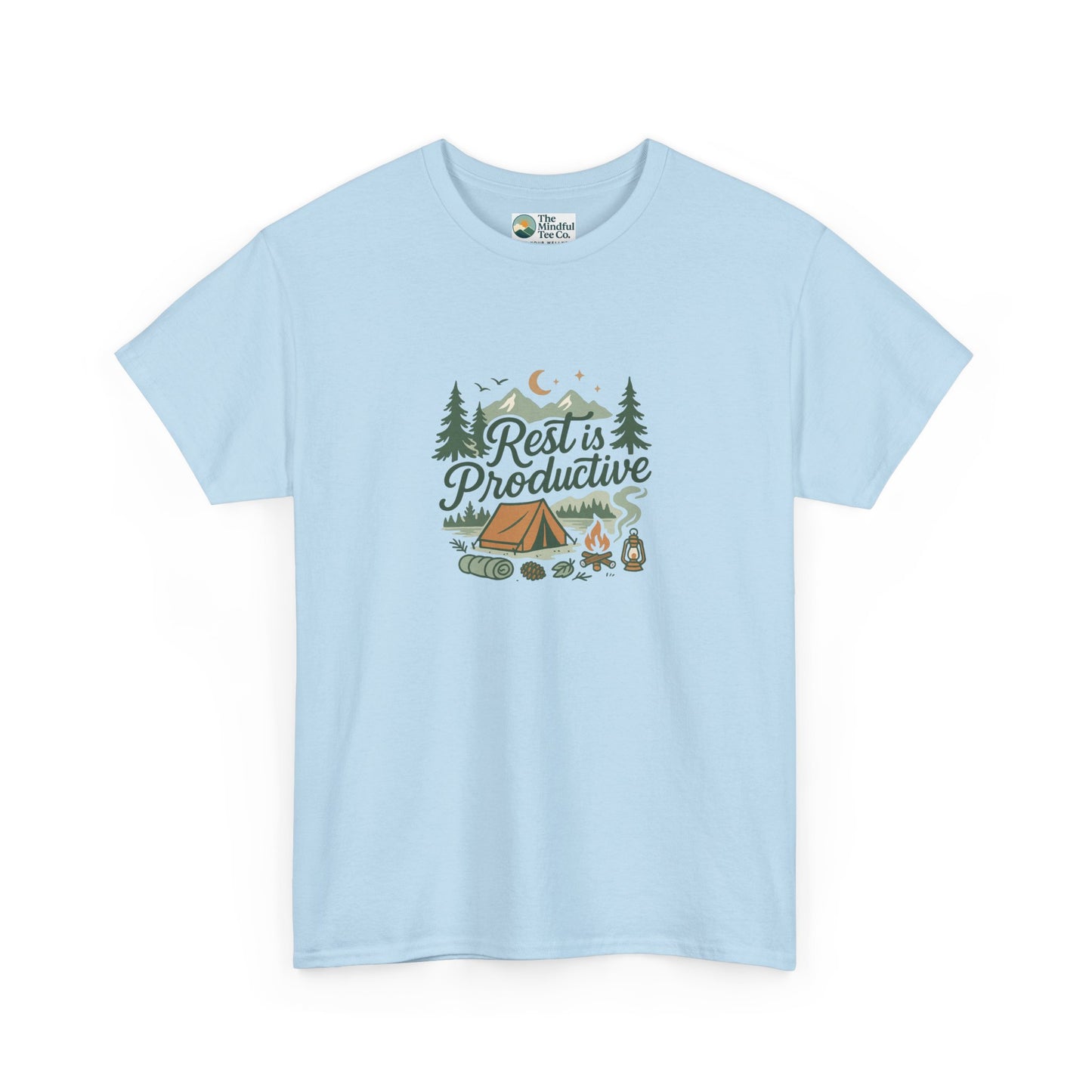 Rest Is Productive T-Shirt – Camping Mindfulness Tee