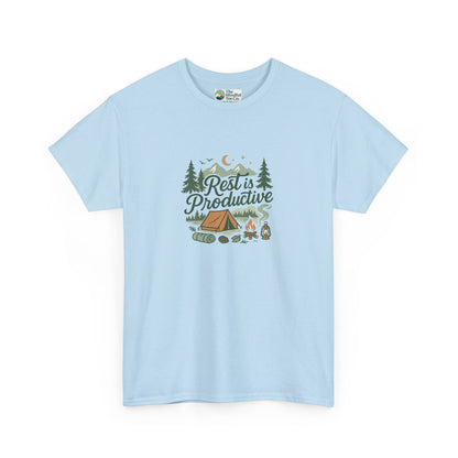 Rest Is Productive T-Shirt – Camping Mindfulness Tee