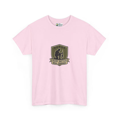 Silent Battles Real Courage T-Shirt – Military Mental Health Tee