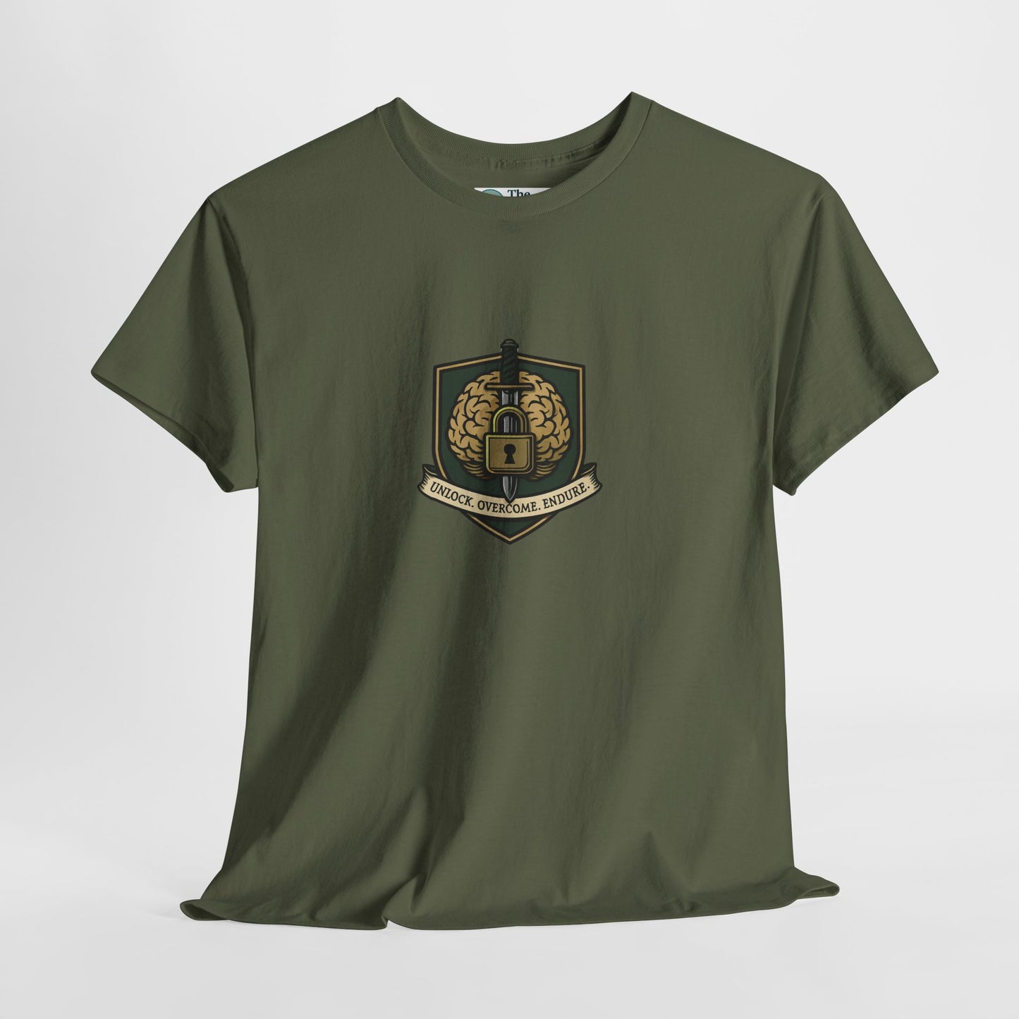 Unlock Overcome Endure T-Shirt – Military Strength & Perseverance  Tee