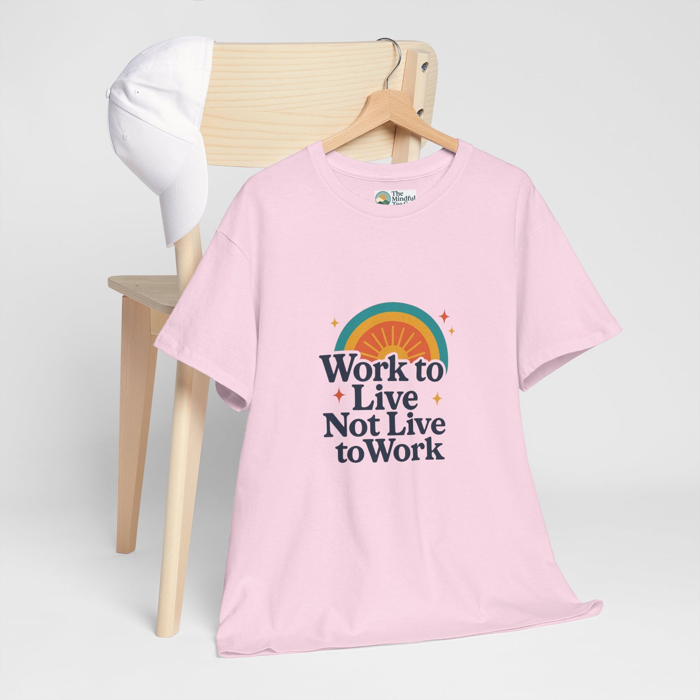 Work to Live, Not Live to Work T-Shirt – Retro Balance & Self-Care