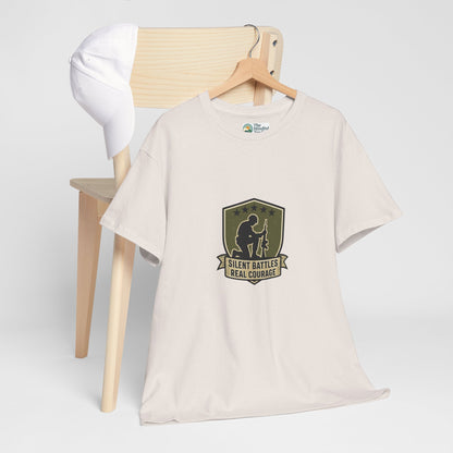Silent Battles Real Courage T-Shirt – Military Mental Health Tee