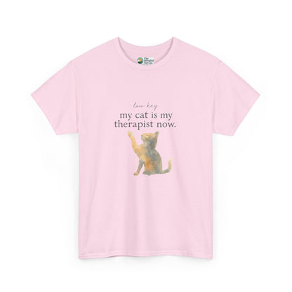 Low Key, My Cat Is My Therapist Now T-Shirt – Funny Cat Tee
