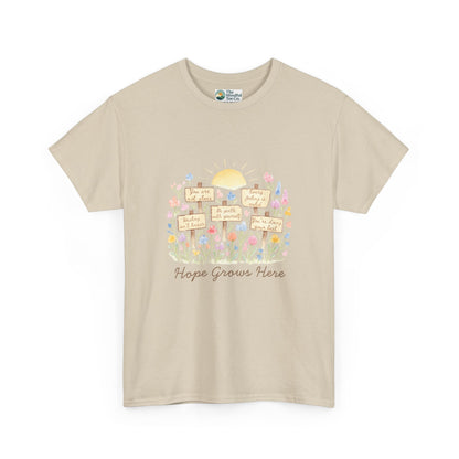 Hope Grows Here T-Shirt – Floral Self-Care Tee
