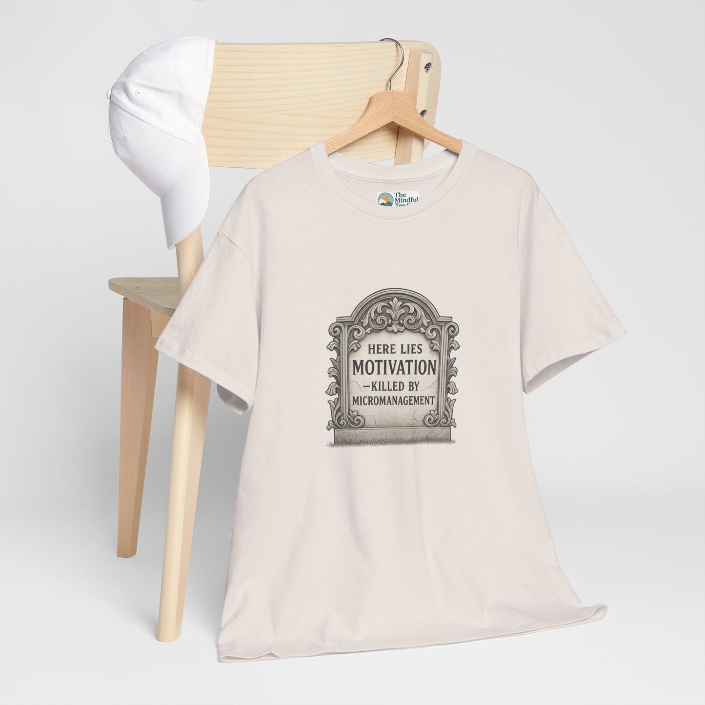 Here Lies Motivation T-Shirt – Corporate Parody Tee