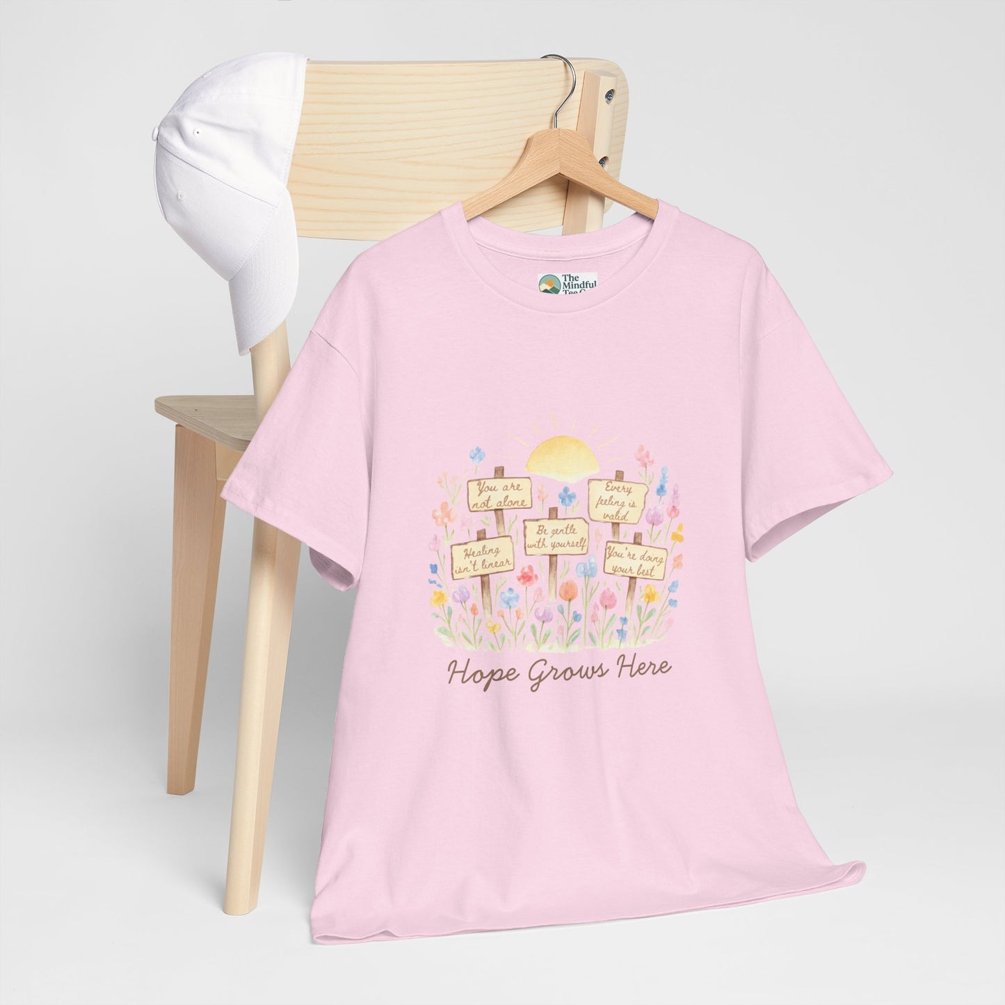 Hope Grows Here T-Shirt – Floral Self-Care Tee
