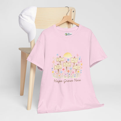 Hope Grows Here T-Shirt – Floral Self-Care Tee