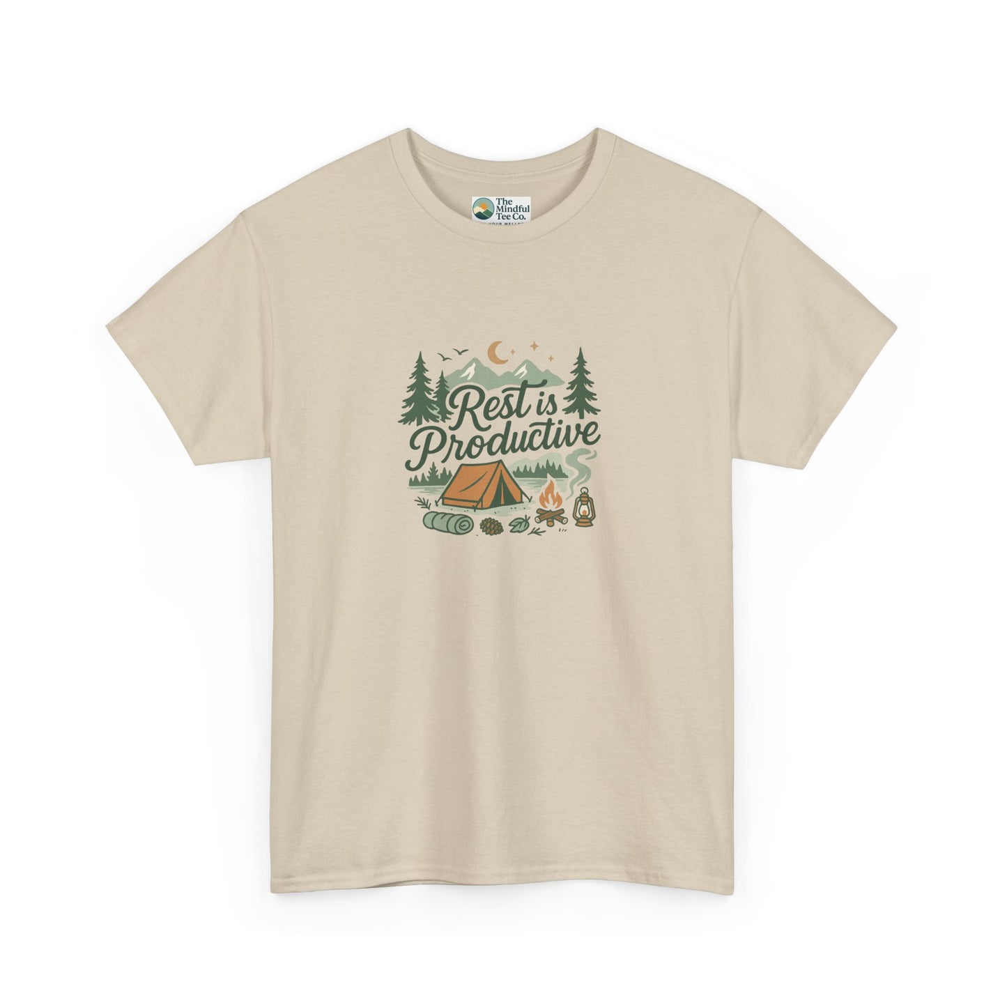 Rest Is Productive T-Shirt – Camping Mindfulness Tee