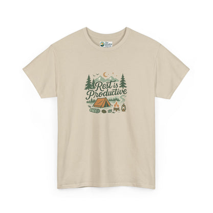 Rest Is Productive T-Shirt – Camping Mindfulness Tee