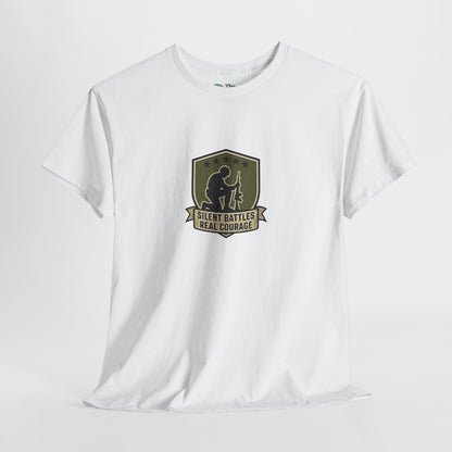 Silent Battles Real Courage T-Shirt – Military Mental Health Tee