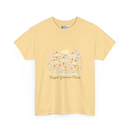 Hope Grows Here T-Shirt – Floral Self-Care Tee
