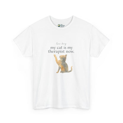 Low Key, My Cat Is My Therapist Now T-Shirt – Funny Cat Tee
