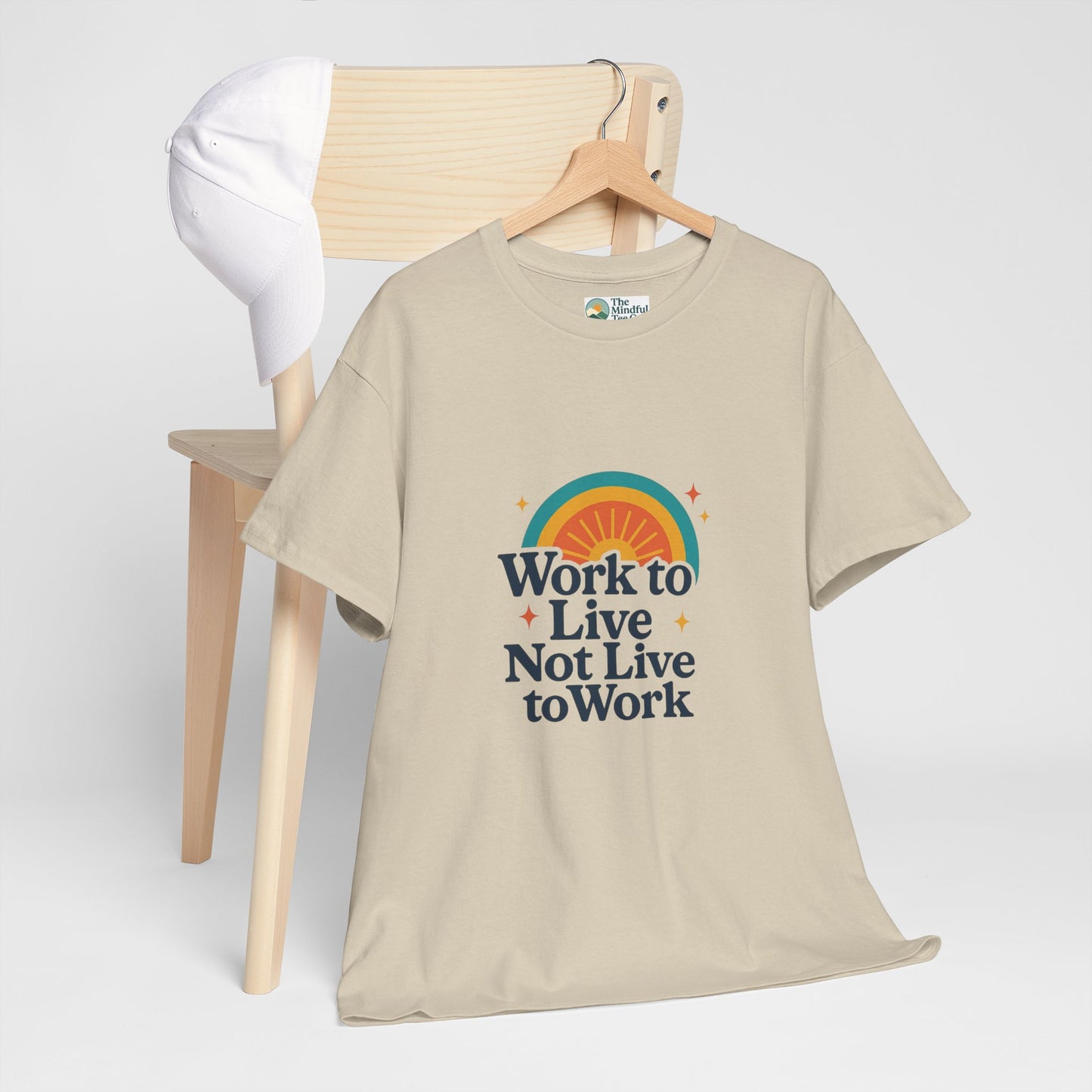 Work to Live, Not Live to Work T-Shirt – Retro Balance & Self-Care