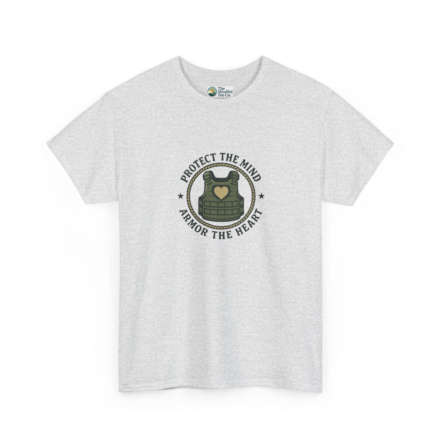 Protect the Mind, Armor the Heart T-Shirt – Military Strength & Resilience  Tee