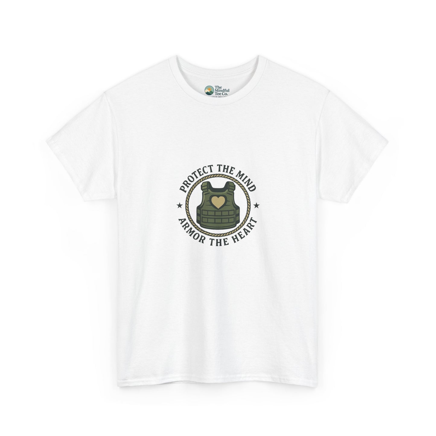 Protect the Mind, Armor the Heart T-Shirt – Military Strength & Resilience  Tee