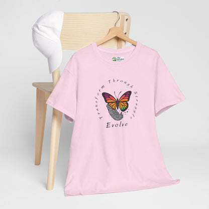 Transform Through Struggle T-Shirt - Butterfly Evolution